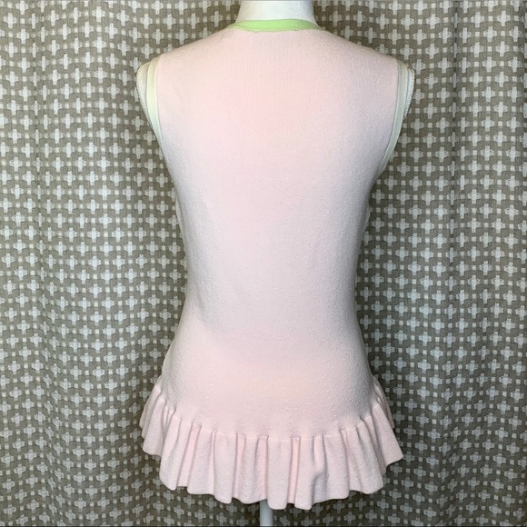 TED BAKER Pink Blush Knit Peplum Tank Sleeveless M - Picture 4 of 8